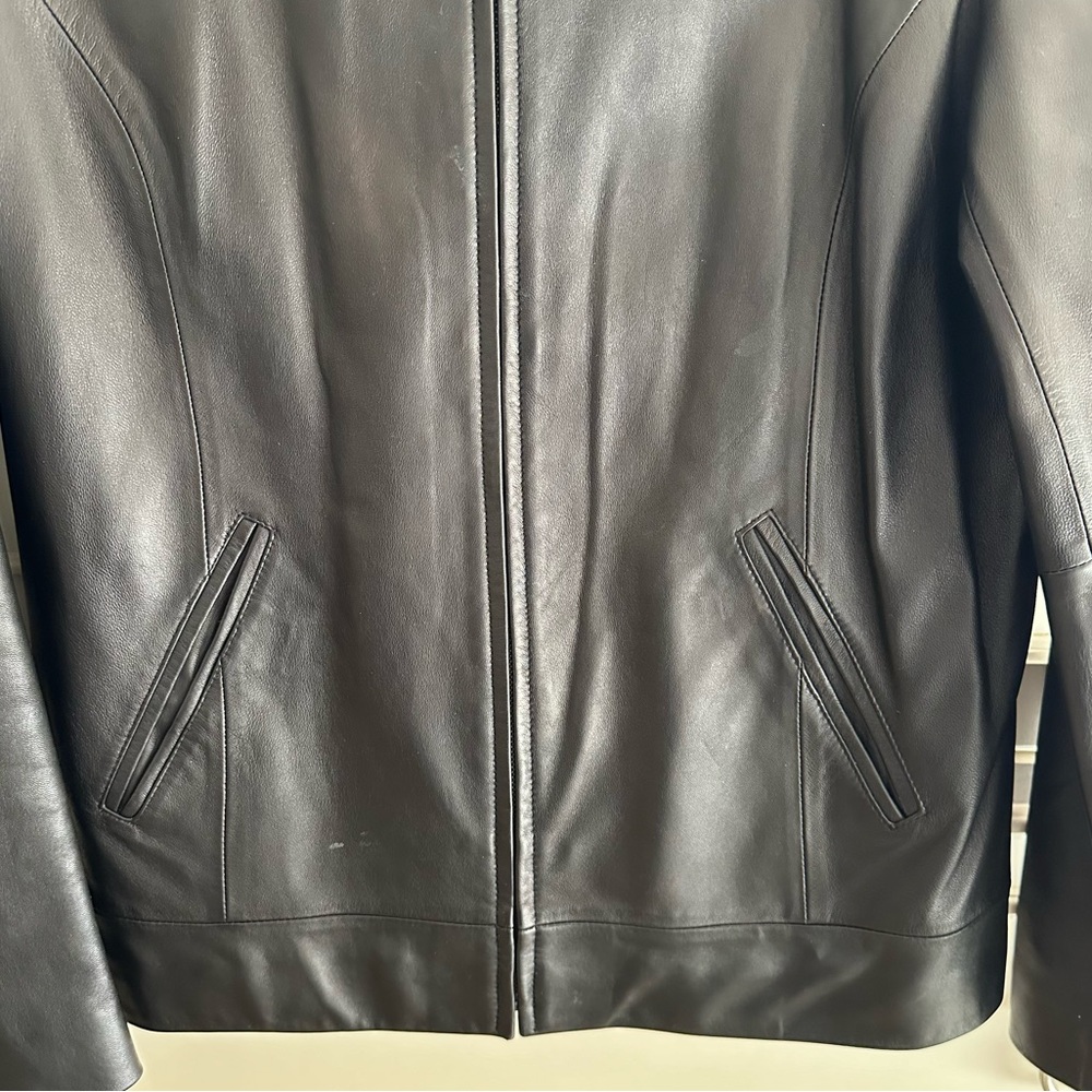 Ann Taylor Black Lamb Leather Jacket - Picture 7 of 14